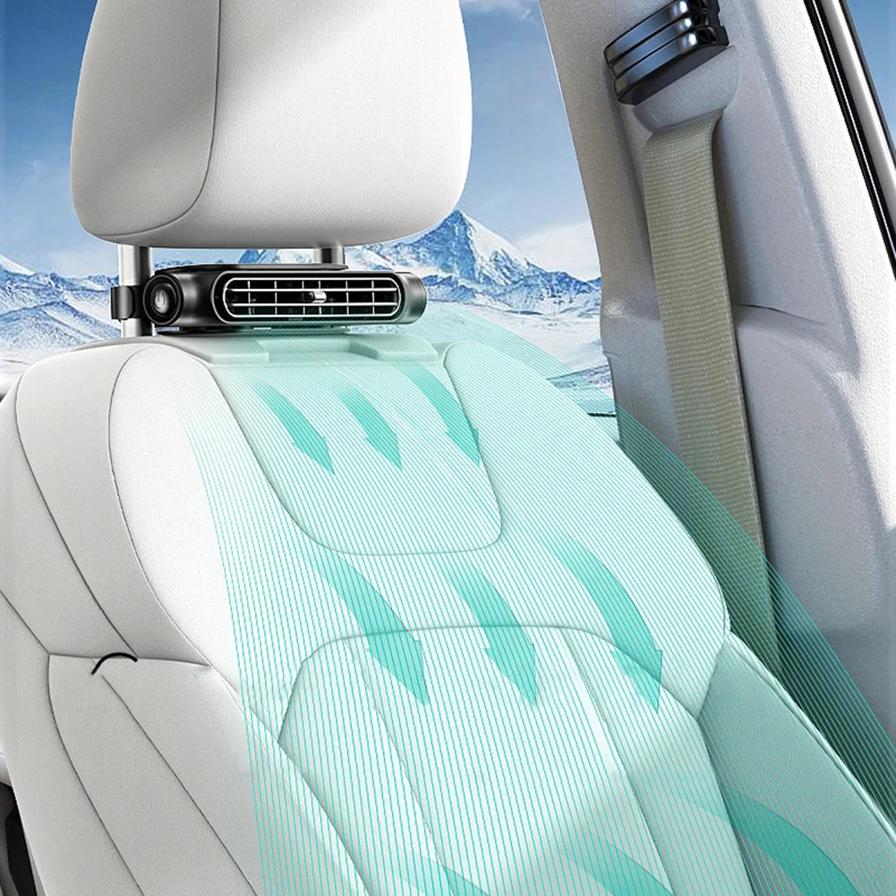 Portable Car Seat Fan – 3-Speed Adjustable USB Cooling