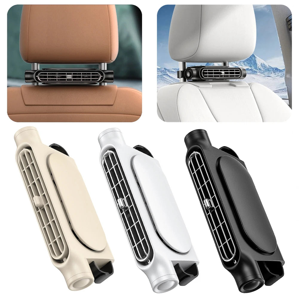 Portable Car Seat Fan – 3-Speed Adjustable USB Cooling